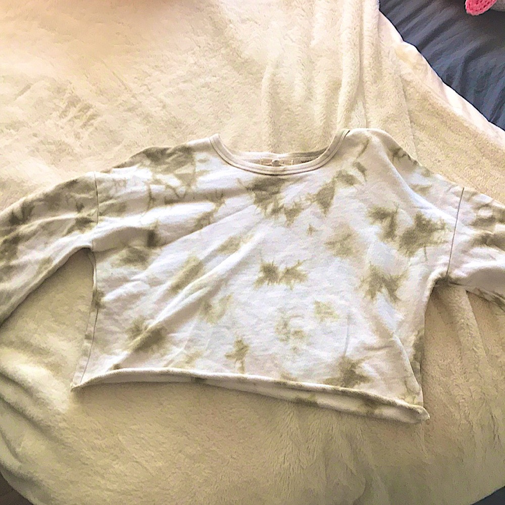 Green Tie-Dye Cropped Sweater, Bought from Z Supply, Worn Once and washed.